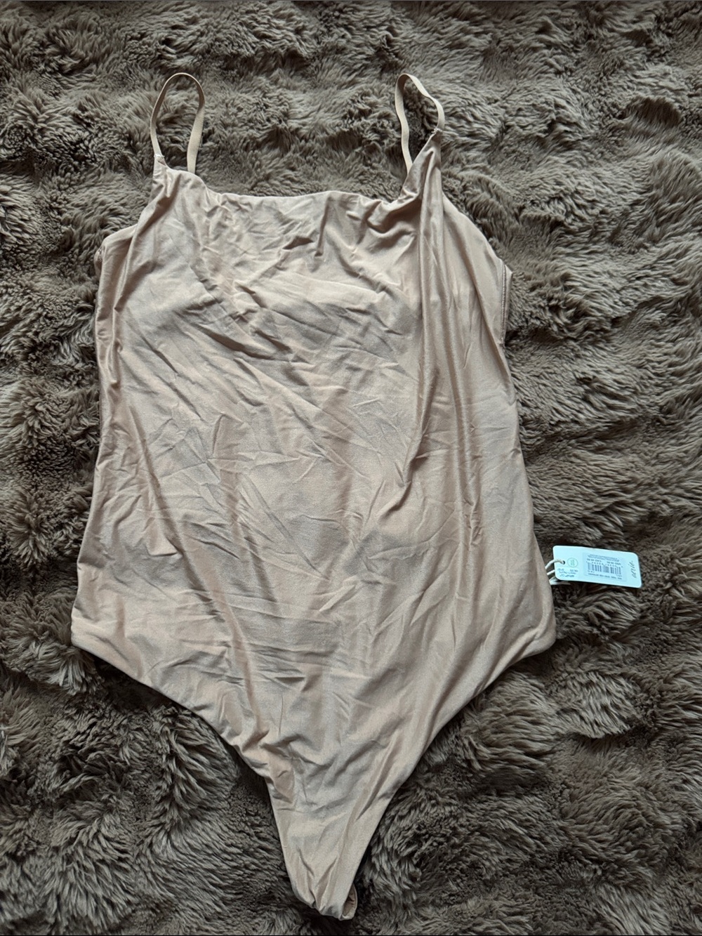 aerie Nude Seamless Scoop Neck Bodysuit with Adjustable Straps